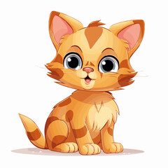 Obraz premium cat cartoon clipart vector white background