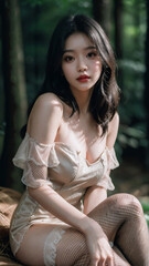 Flawless Beauty: Hyperreal Fashion Portrait, generative AI - 5