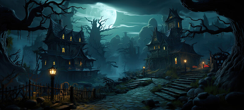 game background halloween, casual game art design