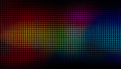Abstract background in multicolored gradient grid. Abstract composition of vibrant color gradient background in form of cubes. Realistic 3D illustration. Generative AI