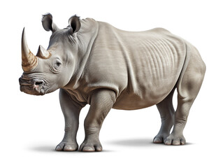 African rhinoceros on transparent background