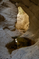 Summer in the ravine of hell (Barranc de l'Inferno), Vall de Laguar, Alicante province, Spain - stock photo