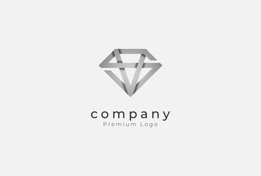 Abstract Initial letter SV or VS Diamond Logo Design, letter SW with diamond combination, vector illustration