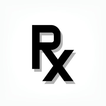 RX Medicine Icon. Drugs Prescription Symbol - Vector.     