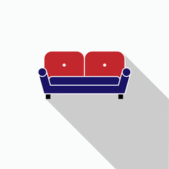 Sofa Icon. Furniture or Interior Element Illustration As A Simple Vector Sign & Trendy Symbol for Design and Websites, Presentation or Mobile Application.