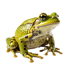 Fotobehang green frog isolated on transparent background ,tropical frog isolated ,generative ai © Leo