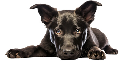 Niedlicher Hund oder Haustier , isoliert auf transparentem Hintergrund. Junghund posiert Generative Ai