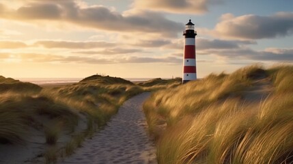 Lighthouse Kampen - obrazy, fototapety, plakaty