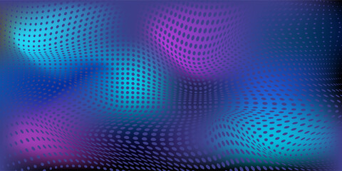 Modern light point Hi-tech digital technology concept. High tech computer illustration with purple and dark blue gradient background