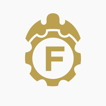 recommend clip art: Construction Logo Letter F Concept With Gear Icon. Engineering Architect Repair Logotype