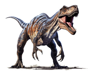 Ferocious Tyrannosaurus on white background