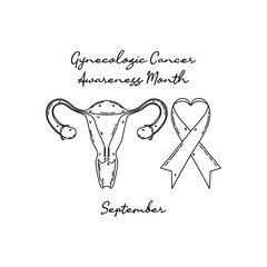 line art of gynecologic cancer awareness month good for gynecologic cancer awareness month celebrate. line art. illustration.
