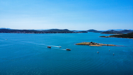 Balikesir Ayvalik Devil's Sofrasi Sea and coast images with drone
