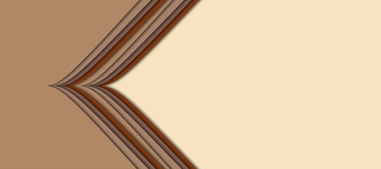 Abstract paper layered design in brown and beige - vector illustration