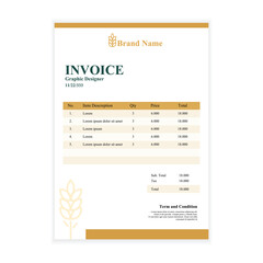 Vector professional invoice template design. for agricultural companies
