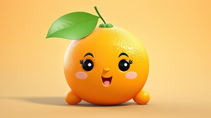 Cute smiling orange fruit emoji, generated by AI