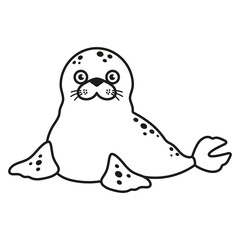 vector black and white seal outline isolated