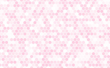 Pink seamless hexagonal pattern. Abstract vector background. Festive wallpaper. Beautiful colorful snowfall.