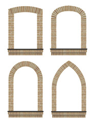 Vintage arcade wall of the old brick set