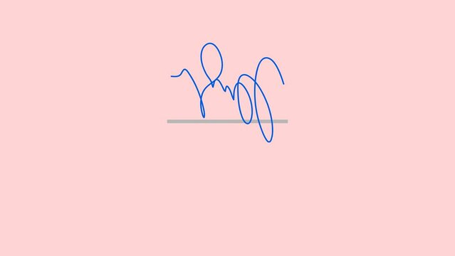 signature. painting. to agree. document. confirmation. contract. light animation.