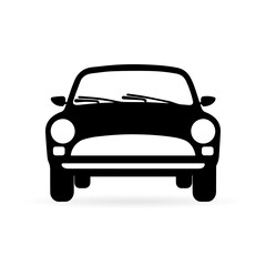 Black car icon. Car vector icon on isolated white background. Vehicle sign. Vector illustration. EPS10