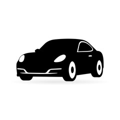 Black car icon. Car vector icon on isolated white background. Vehicle sign. Vector illustration. EPS10