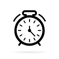 Time and clock icon. Clock icon in trendy flat and line style isolated on background. Icons for date, time, era, duration, period, span, hour, minute, watch, timer, time keeper.