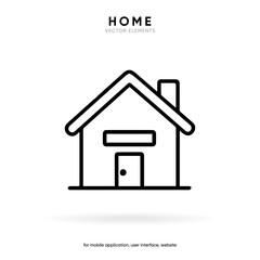 Minimal modern home, homepage, base, main page, house push button icon emblem symbol, sign. 3d blue home icon. Mobile app icons. Device UI UX mockup. Isolated vector elements.