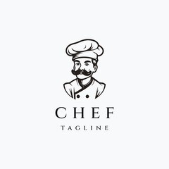 Kitchen chef logo design vector illustration