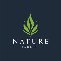 Leaf nature logo design vector illustration