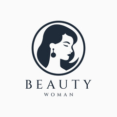 Beauty woman logo design vector illustration