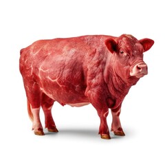Beef Composition: Forming a Cow with Meat, vaca feita por pedaço de carne esculpido, generative ai