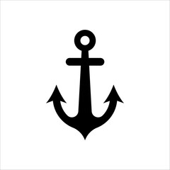 Anchor vector icon logo boat on white background