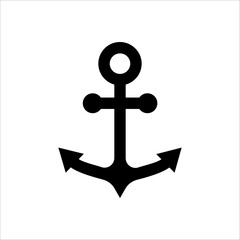 Anchor vector icon logo boat on white background