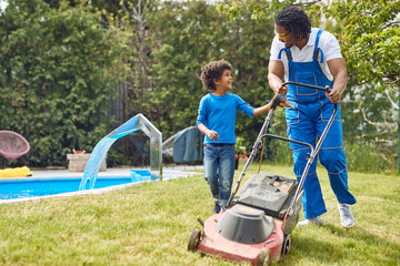 Generational Gardening: Afro-American Father and Son Uniting to Tame the Turf