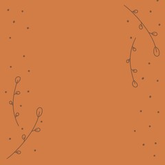 simple leaf pattern brown orange background