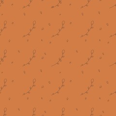 simple leaf pattern brown orange background