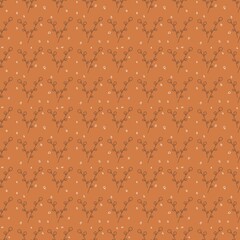 simple leaf pattern brown orange background