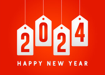 Happy new year 2024 banner vector, luxury text 2024 happy new year.