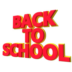 Back to school 3d text rendering 