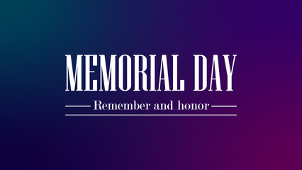 MEMORIAL DAY Remember and honor beautiful style text design-01