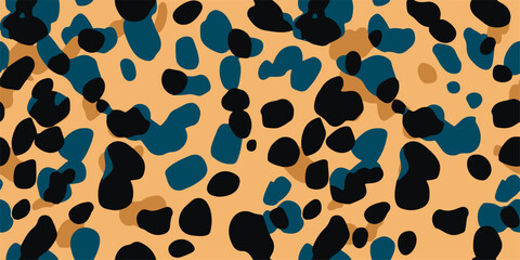 Modern pattern with leopard skin. Creative collage contemporary seamless pattern. Fashionable template for design