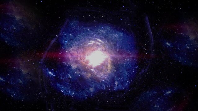 4K Abstract Blue 3D Galaxy Nebula Space Universe panorama, cosmic deep space Travel background. Stars and galaxies universe. clouds star field outer space. Bursting Galaxy, Electric Glow Space light
