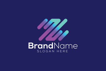 Fototapeta premium Letter Z technology gradient logo design vector template