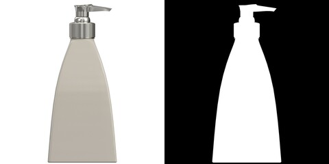 3D rendering illustration of a porcelain soap dispenser