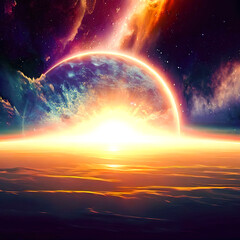 sunrise in the space