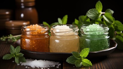 Fototapeta na wymiar Sweetener Symphony: The Natural Harmony of Honey and Stevia, generative ai