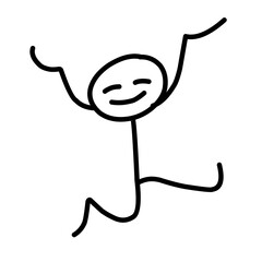 Obraz premium Happy Stick Man jumping And Celebrating.