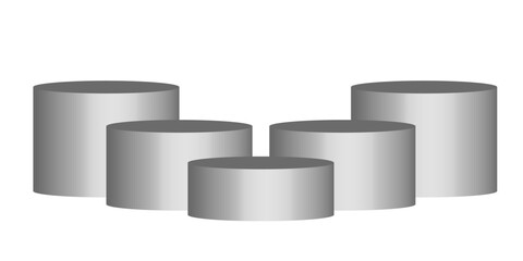 Set Of 3D Mettalic Product Podiums