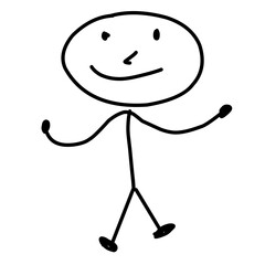 sketches stick figure people  isolated silhouettes  man dancing  drawing joke